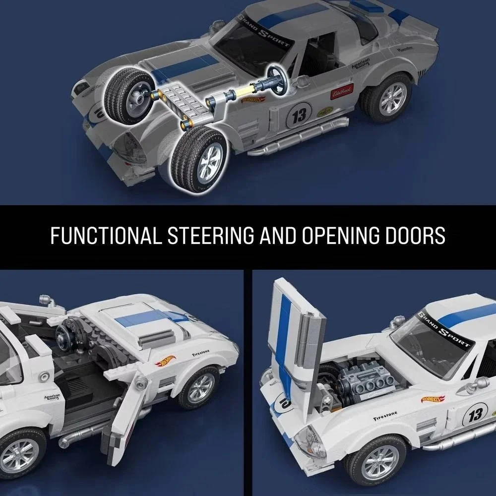 Mattel Brick Shop Hot Wheels Corvette Grand Sport Building Kit Collectors JGR31